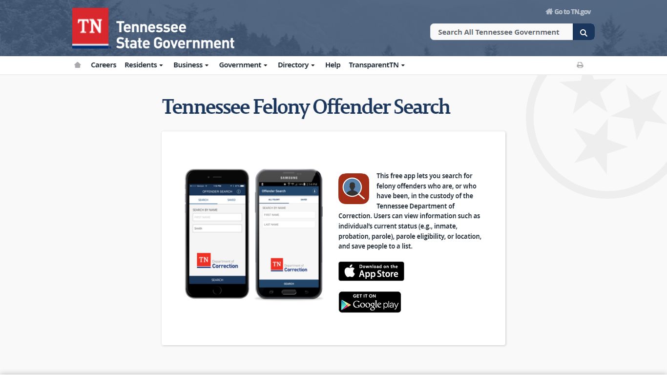 Tennessee Felony Offender Search - Tennessee State Government - TN.gov